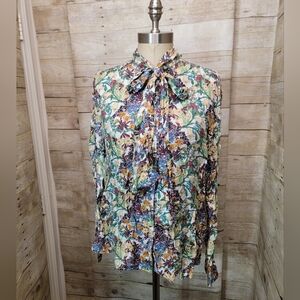 Zara Multicolor Floral Woman's Button Down Shirt